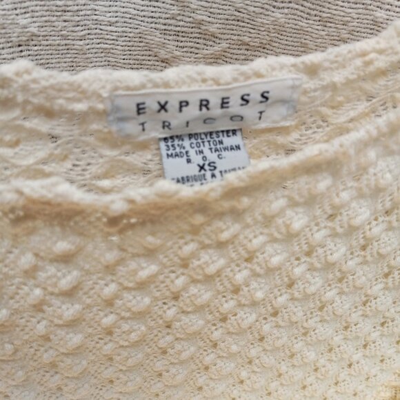 Vintage Express Tricot Textured Crochet Tunic Dress 38" Bust (T-383) - Picture 7 of 8